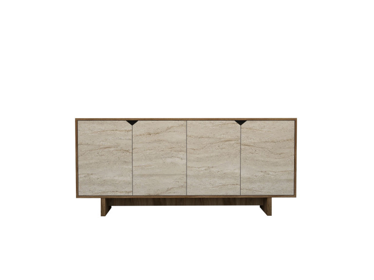 Houten dressoir "Istemi" - 180 x 40 x 81 cm - Travertijn