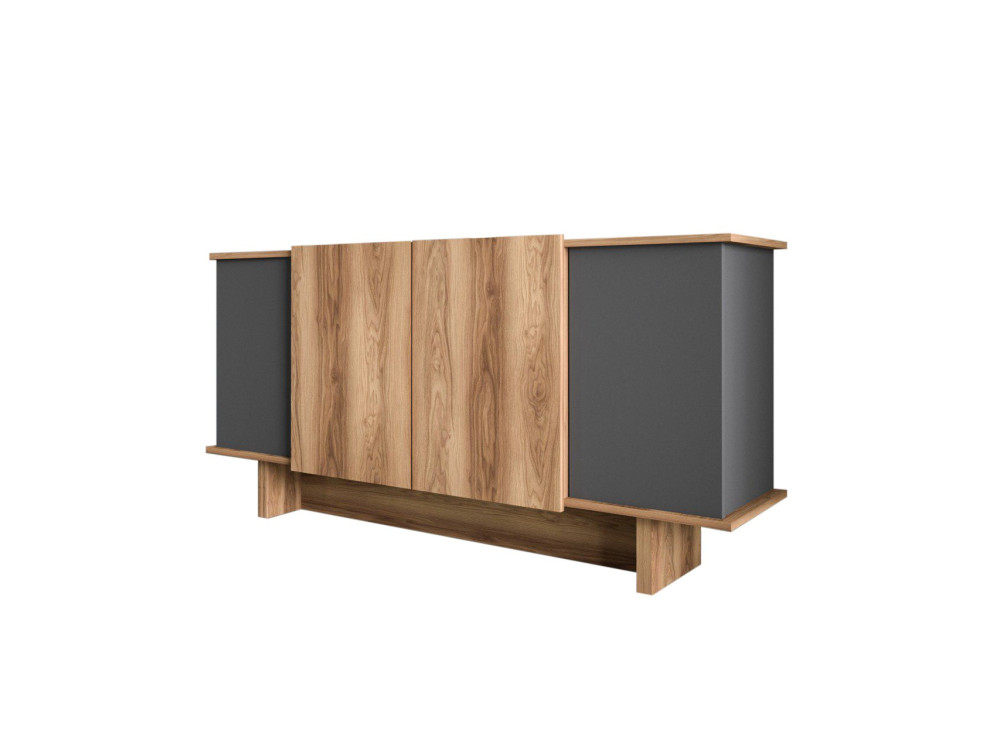 Houten dressoir Diana - 180 x 40 x 81 cm - Antracietgrijs