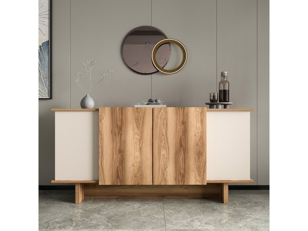 Houten dressoir Diana - 180 x 40 x 81 cm - Beige