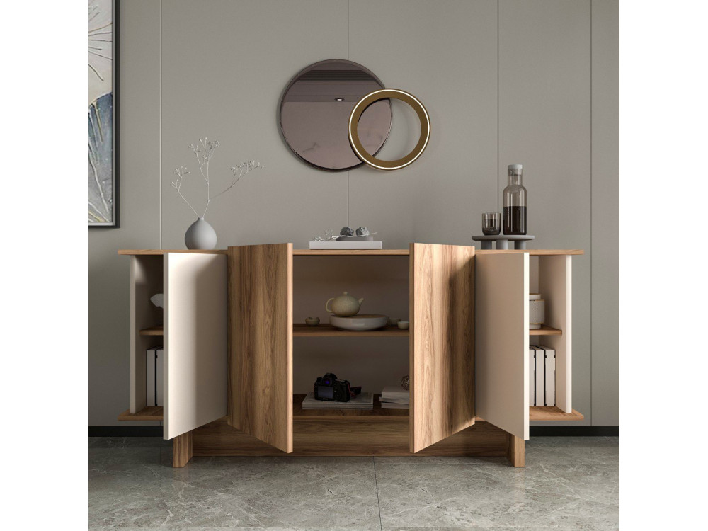 Houten dressoir Diana - 180 x 40 x 81 cm - Beige