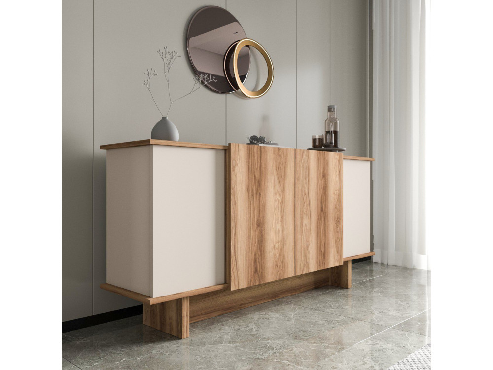 Houten dressoir Diana - 180 x 40 x 81 cm - Beige