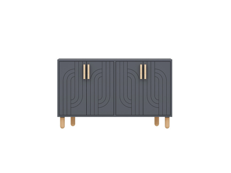 Rodney" houten dressoir - 120 x 30 x 74 cm - Antraciet grijs