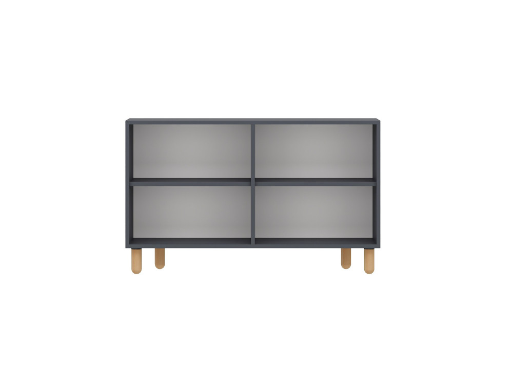 Rodney" houten dressoir - 120 x 30 x 74 cm - Antraciet grijs