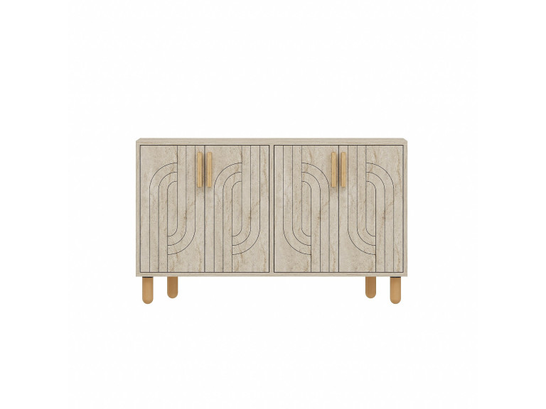 Rodney" houten dressoir - 120 x 30 x 74 cm - Travertin