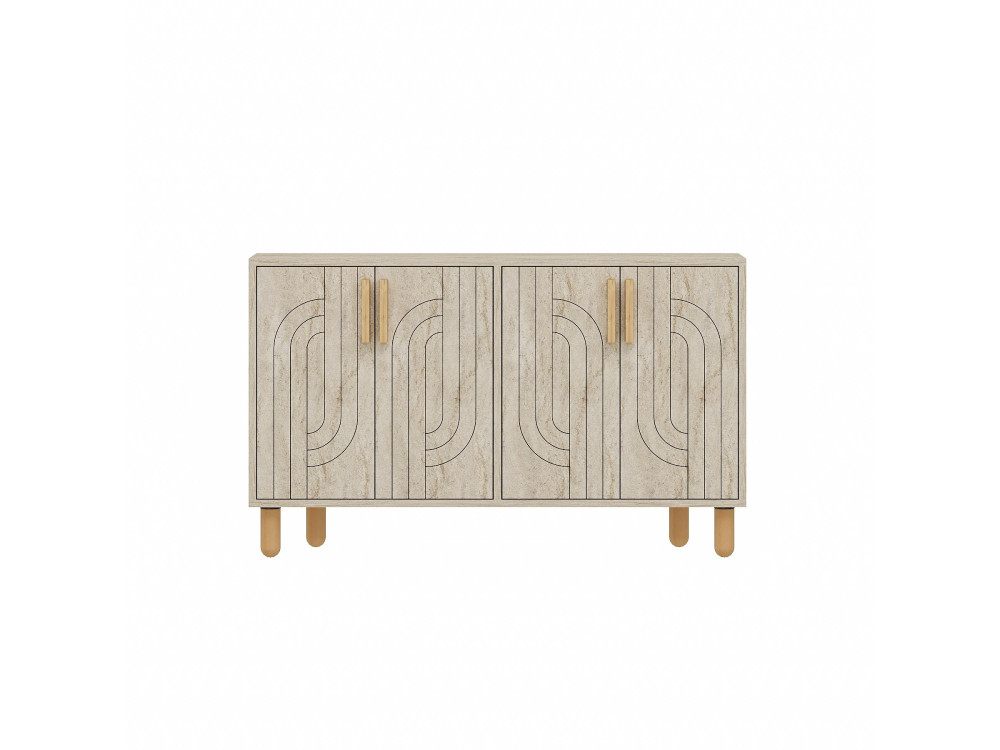 Rodney" houten dressoir - 120 x 30 x 74 cm - Travertin