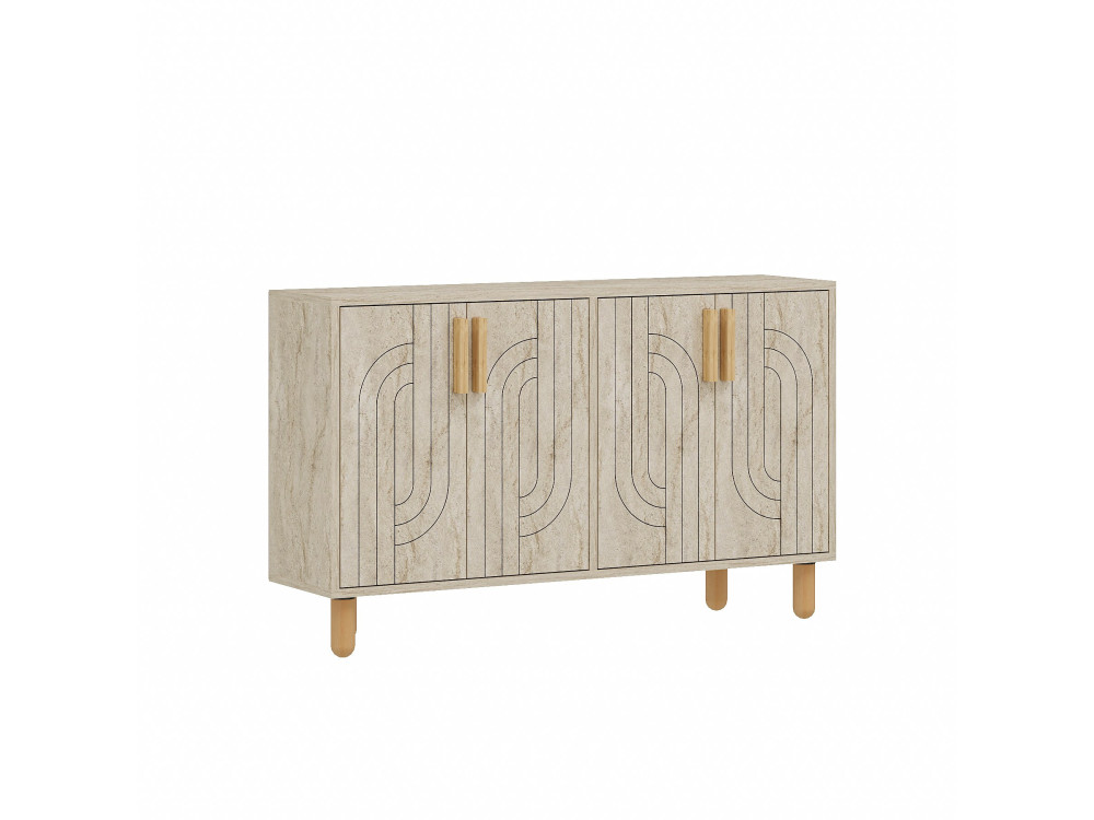 Rodney" houten dressoir - 120 x 30 x 74 cm - Travertin