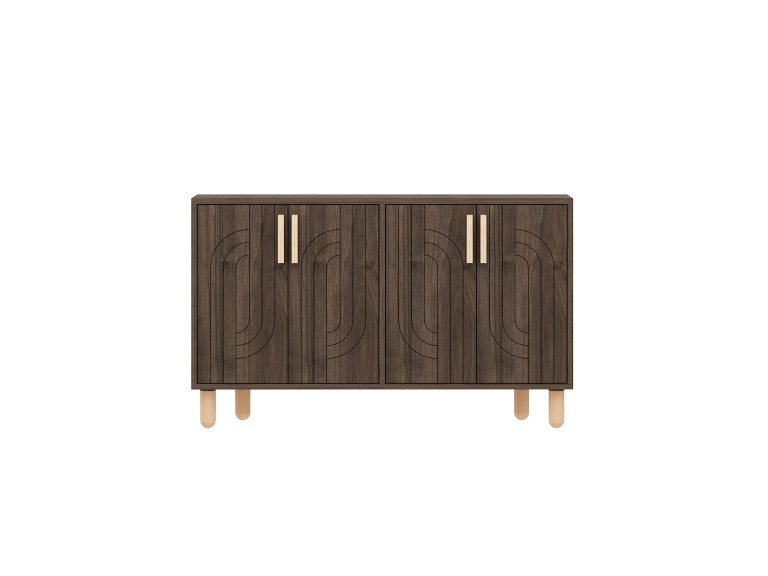 Rodney" houten dressoir - 120 x 30 x 74 cm - Bruin