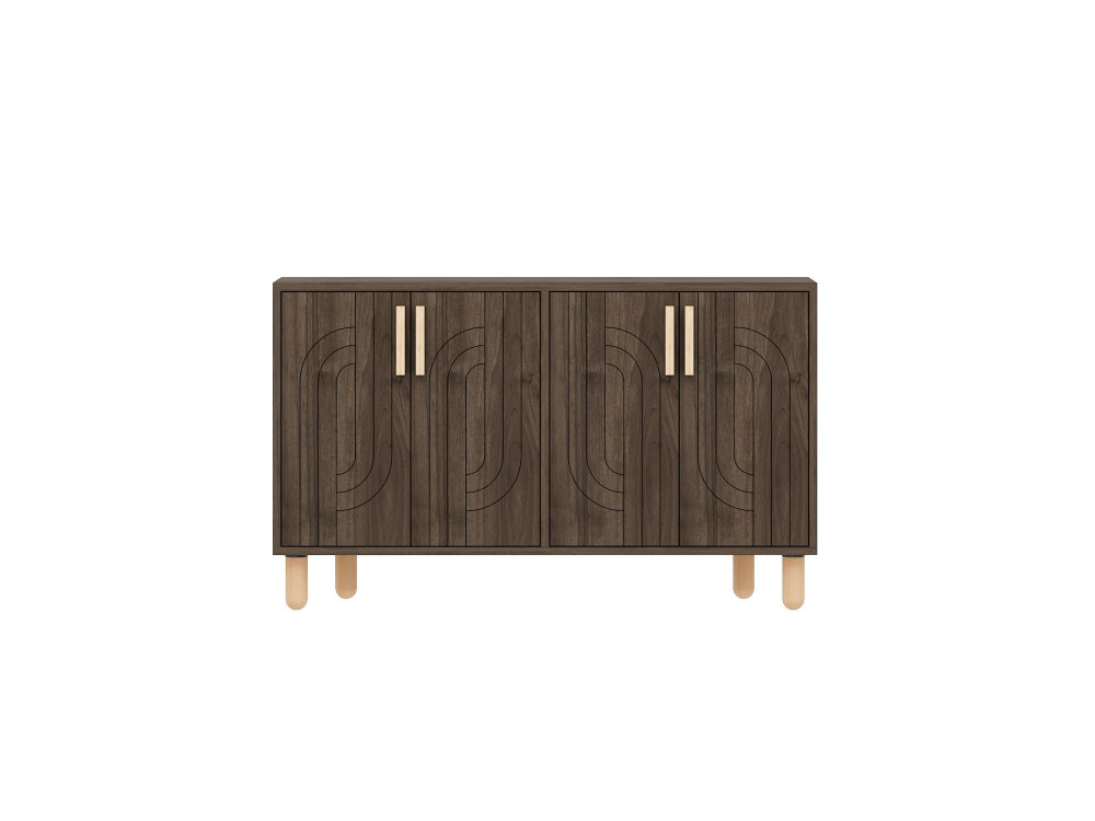 Rodney" houten dressoir - 120 x 30 x 74 cm - Bruin
