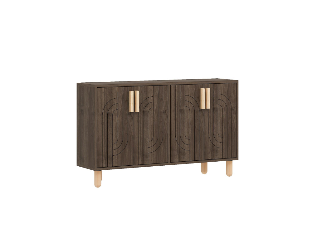 Rodney" houten dressoir - 120 x 30 x 74 cm - Bruin