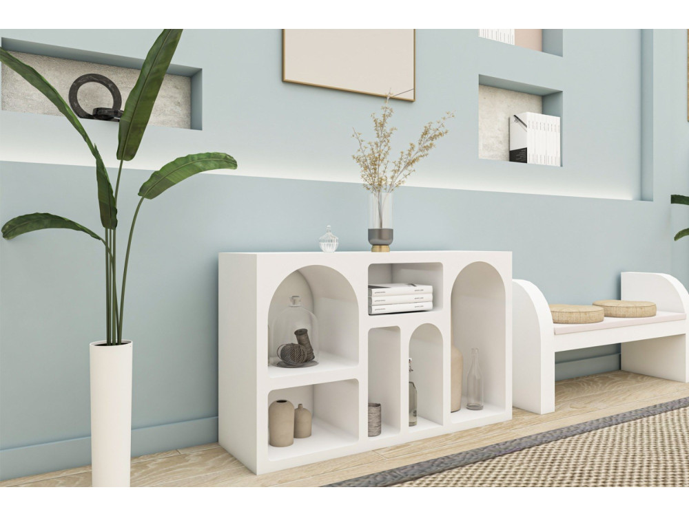 Houten dressoir "Liva" - 120 x 37 x 74 cm - Wit