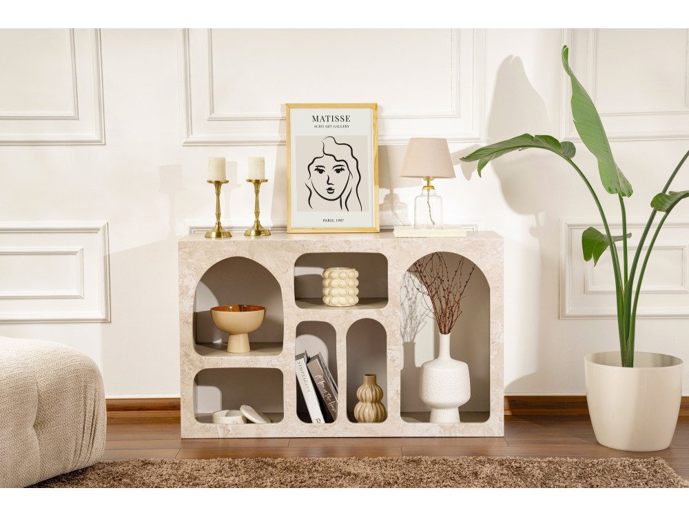 Houten dressoir "Liva" - 120 x 37 x 74 cm - Travertin