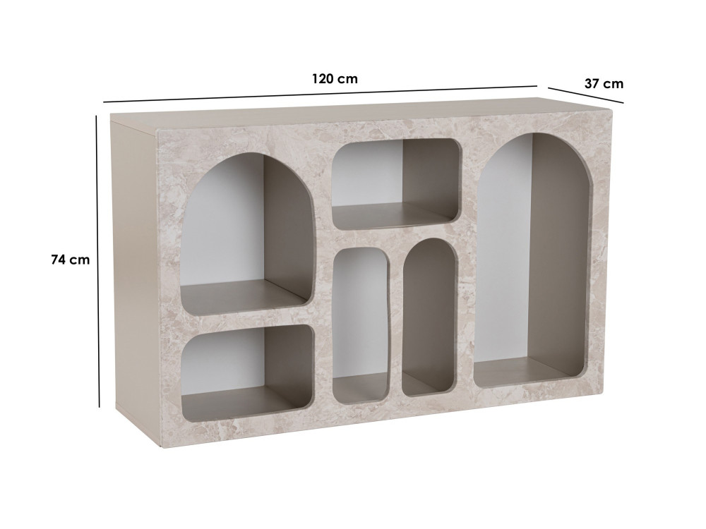 Houten dressoir "Liva" - 120 x 37 x 74 cm - Travertin