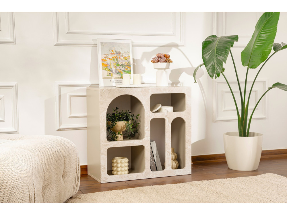 Houten dressoir "Lessa" - 80 x 37 x 74 cm - Travertin