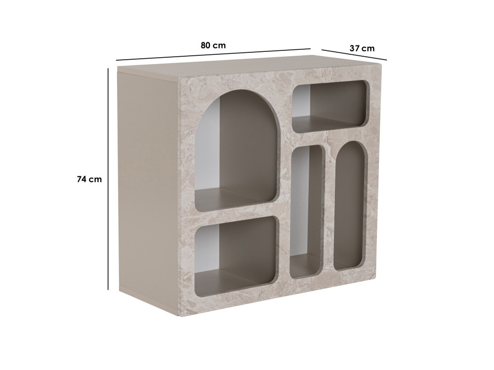 Houten dressoir "Lessa" - 80 x 37 x 74 cm - Travertin