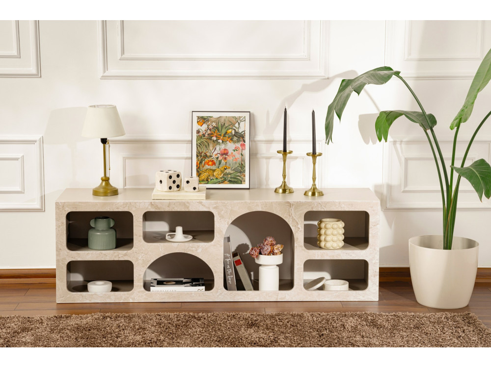 Houten dressoir "Ferlis" - 160 x 40 x 51 cm - Travertin
