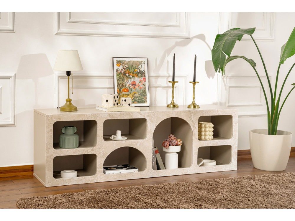 Houten dressoir "Ferlis" - 160 x 40 x 51 cm - Travertin