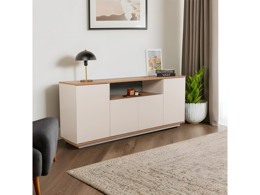 Houten dressoir "Arista" - 180 x 44 x 75 cm - Beige