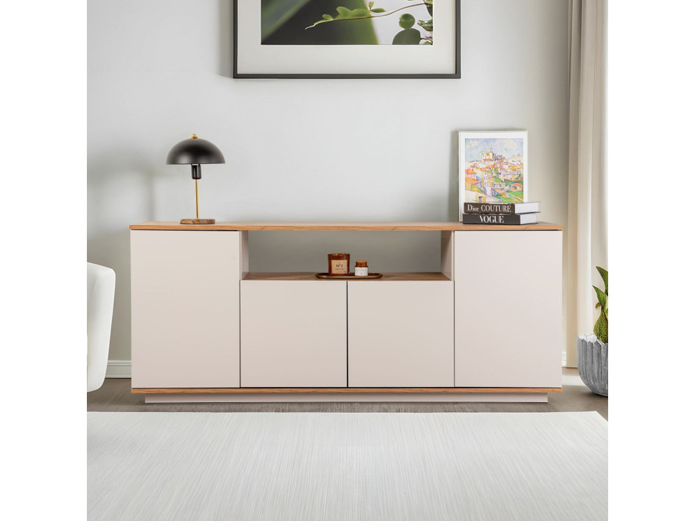 Houten dressoir "Arista" - 180 x 44 x 75 cm - Beige