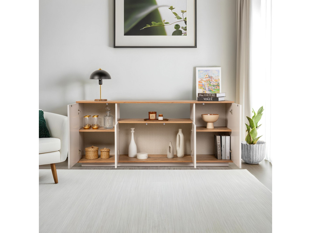 Houten dressoir "Arista" - 180 x 44 x 75 cm - Beige