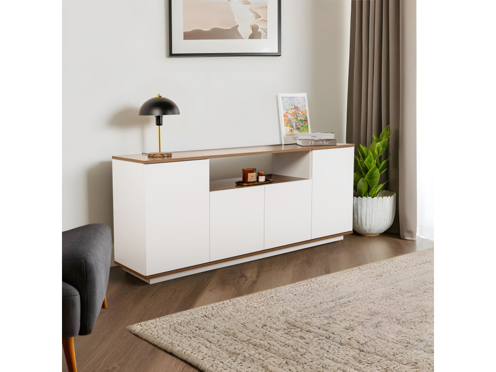Houten dressoir "Arista" - 180 x 44 x 75 cm - Wit