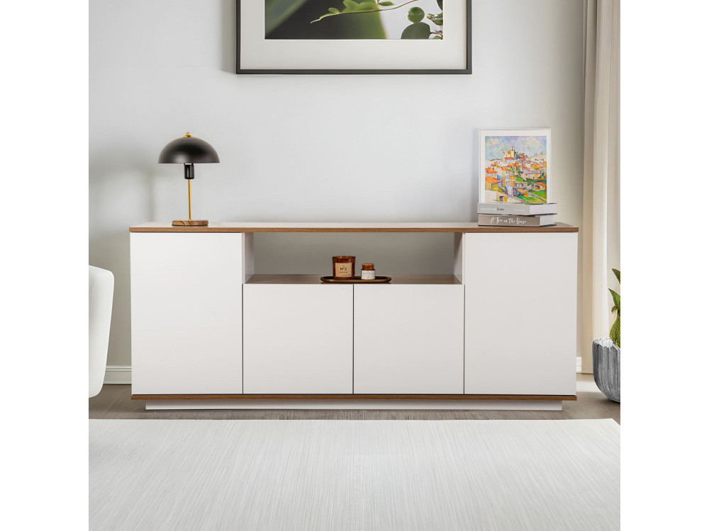 Houten dressoir "Arista" - 180 x 44 x 75 cm - Wit