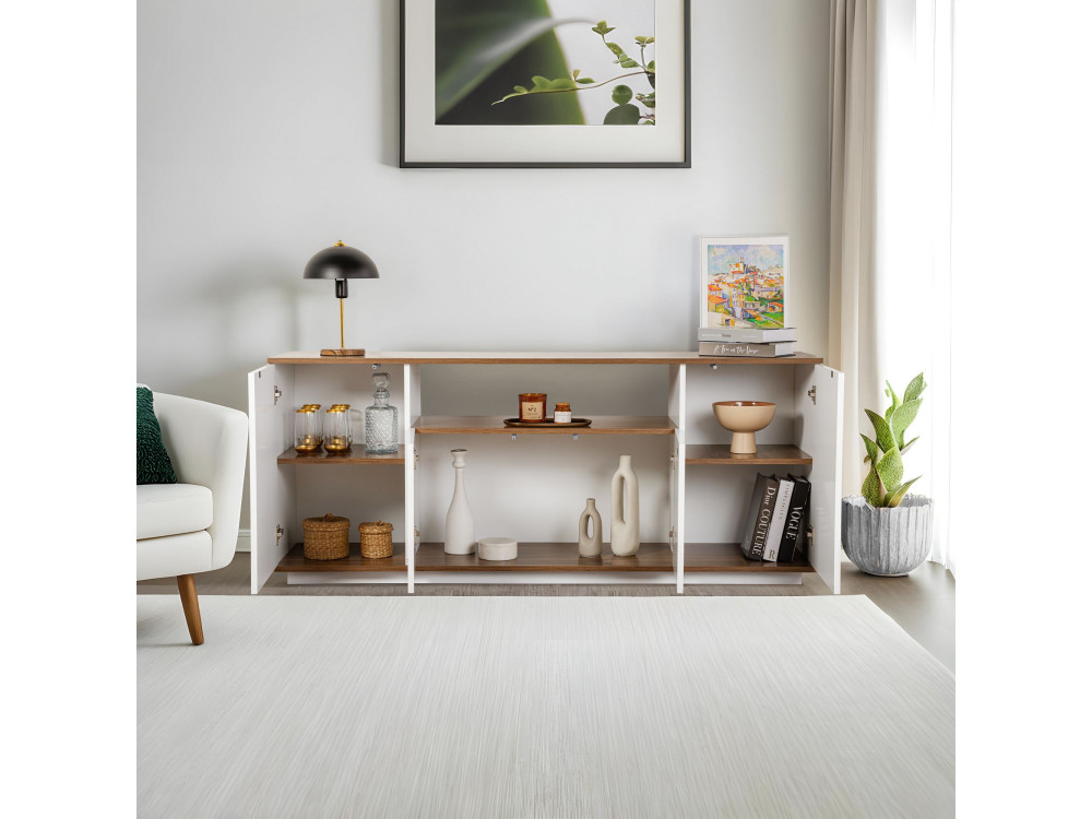 Houten dressoir "Arista" - 180 x 44 x 75 cm - Wit