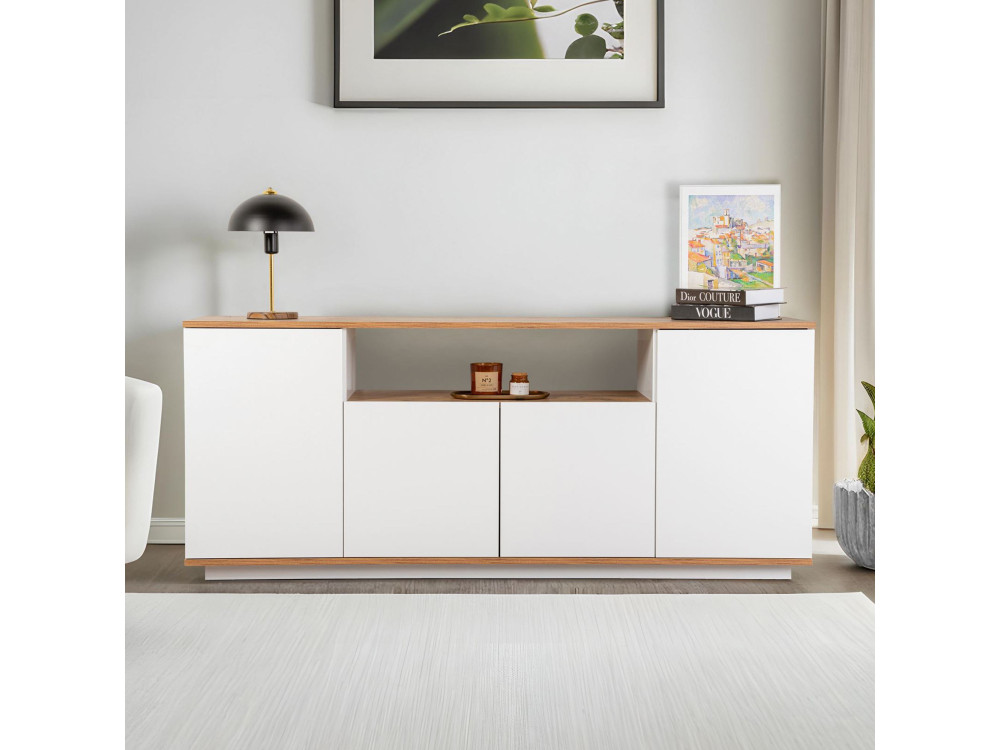 Houten dressoir "Arista" - 180 x 44 x 75 cm - Wit