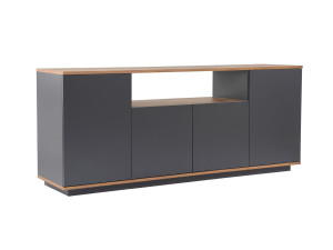 Houten dressoir "Arista" - 180 x 44 x 75 cm - Antracietgrijs