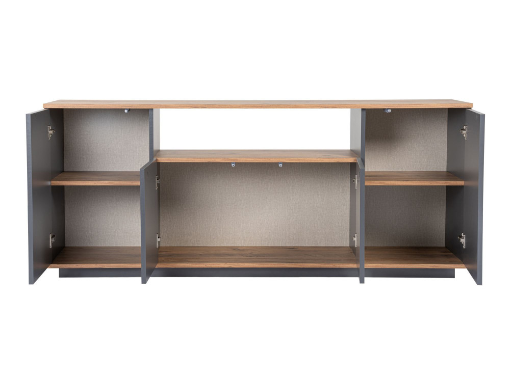 Houten dressoir "Arista" - 180 x 44 x 75 cm - Antracietgrijs