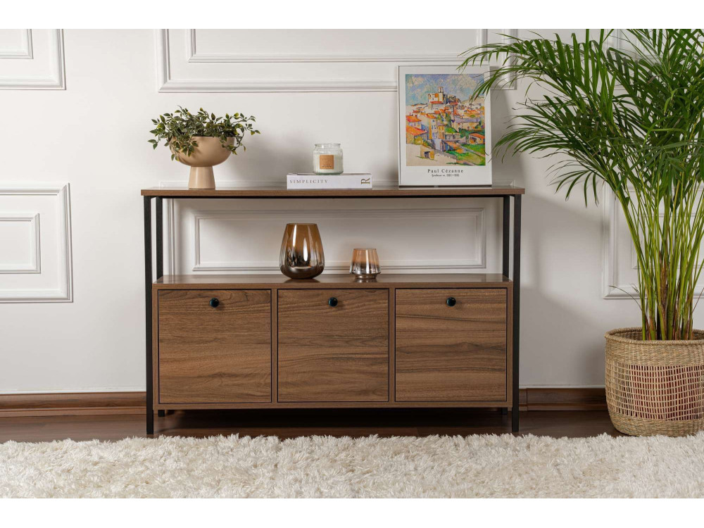 Houten dressoir "Solace" - 120 x 30 x 77 cm - Bruin