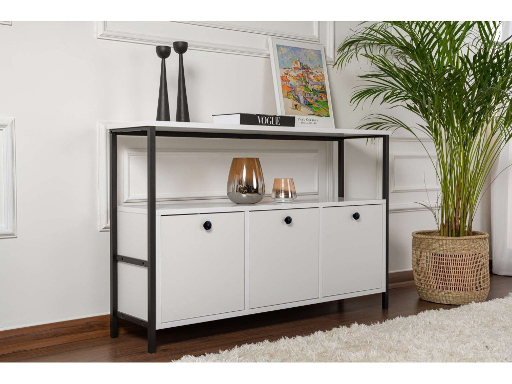 Houten dressoir "Solace" - 120 x 30 x 77 cm - Wit