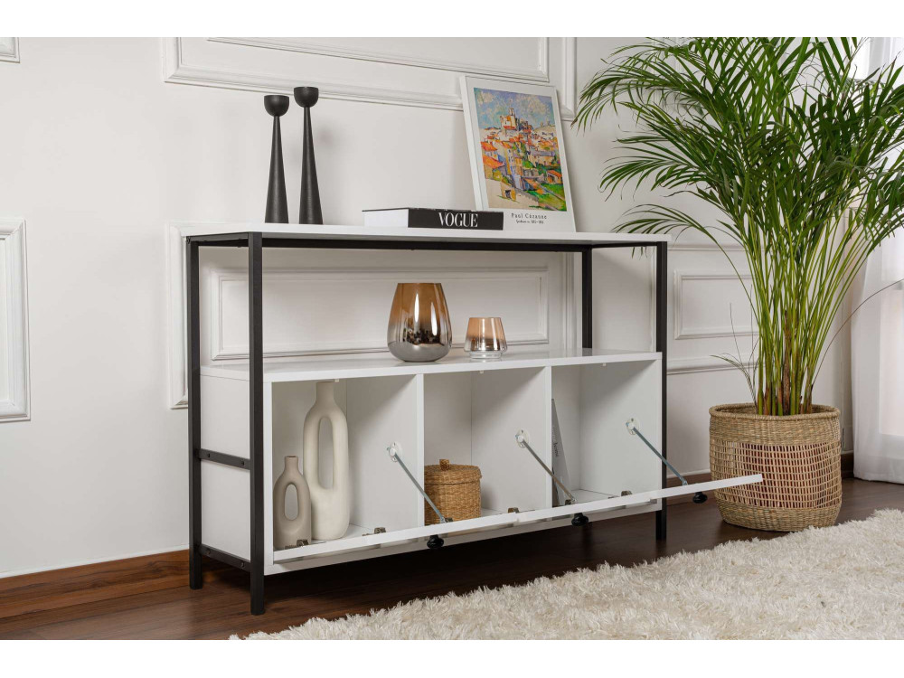 Houten dressoir "Solace" - 120 x 30 x 77 cm - Wit