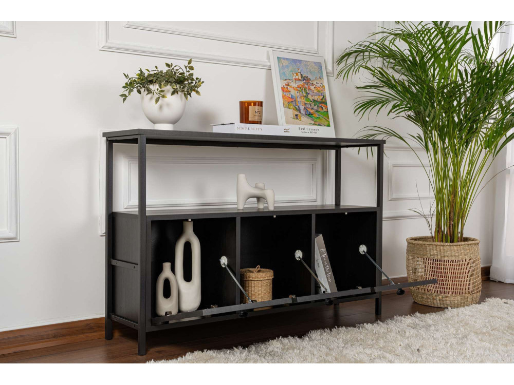 Houten dressoir "Solace" - 120 x 30 x 77 cm - Zwart