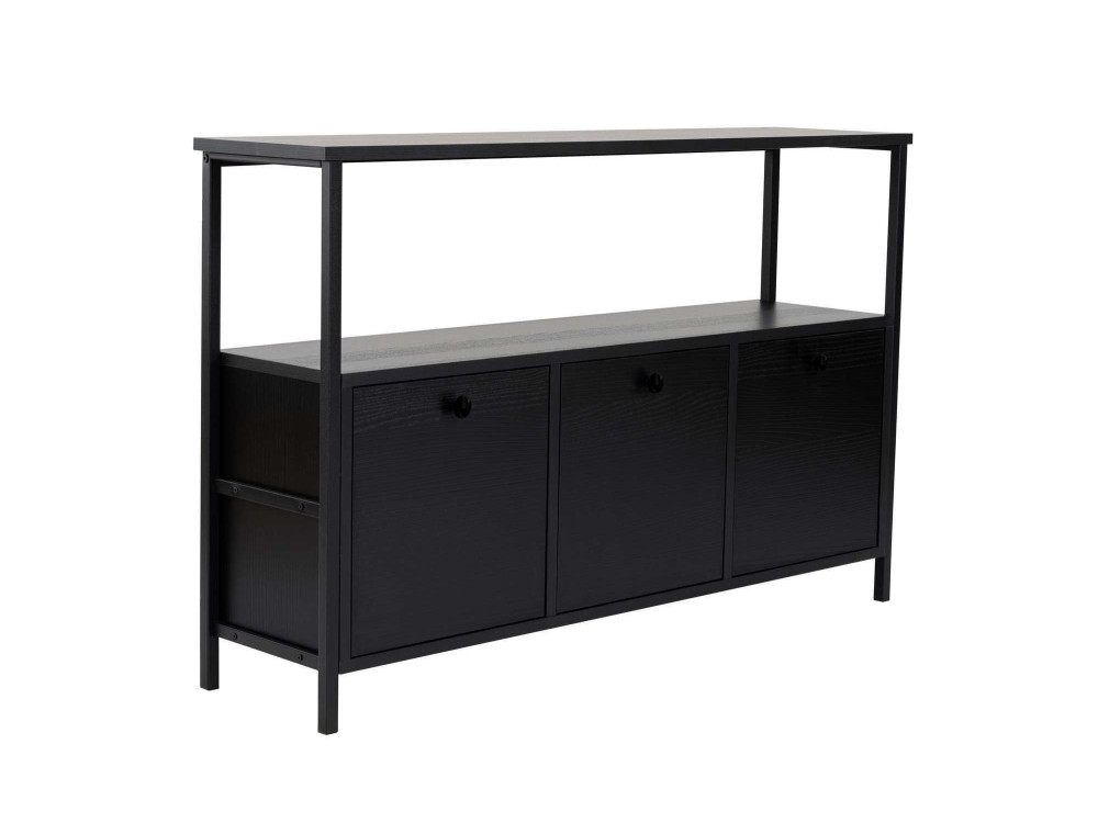 Houten dressoir "Solace" - 120 x 30 x 77 cm - Zwart