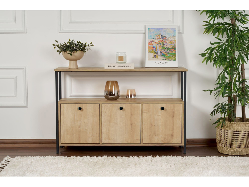 Houten dressoir "Solace" - 120 x 30 x 77 cm - Beige