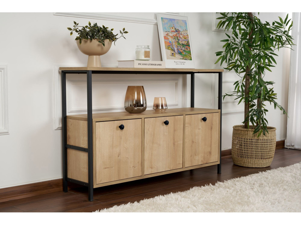 Houten dressoir "Solace" - 120 x 30 x 77 cm - Beige