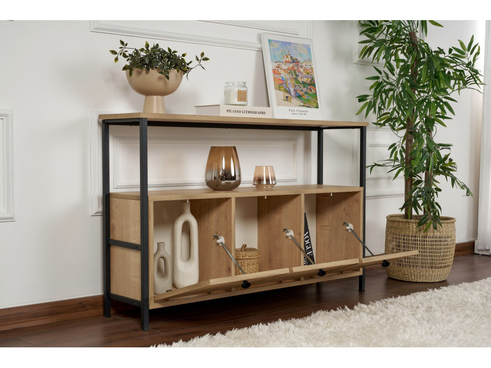 Houten dressoir "Solace" - 120 x 30 x 77 cm - Beige