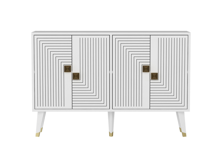 Houten dressoir "Ahart" - 120 x 30 x 80 cm - Wit