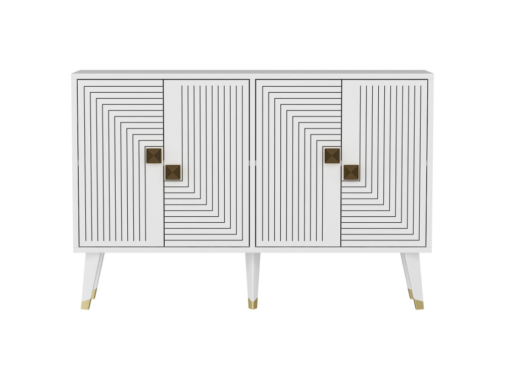 Houten dressoir "Ahart" - 120 x 30 x 80 cm - Wit