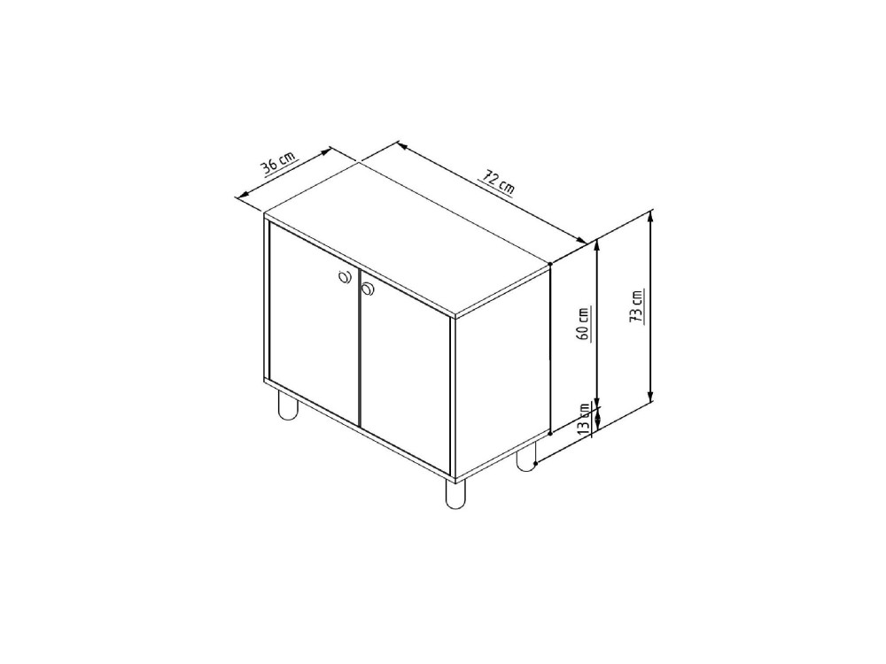 Houten dressoir "Lina" - 72 x 36 x 73 cm - Wit