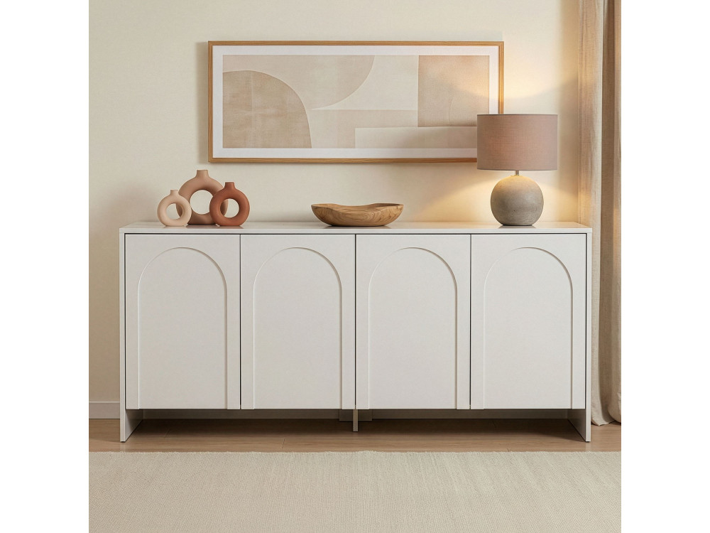 Houten dressoir "Arlen" - 180 x 45 x 80 cm - Wit