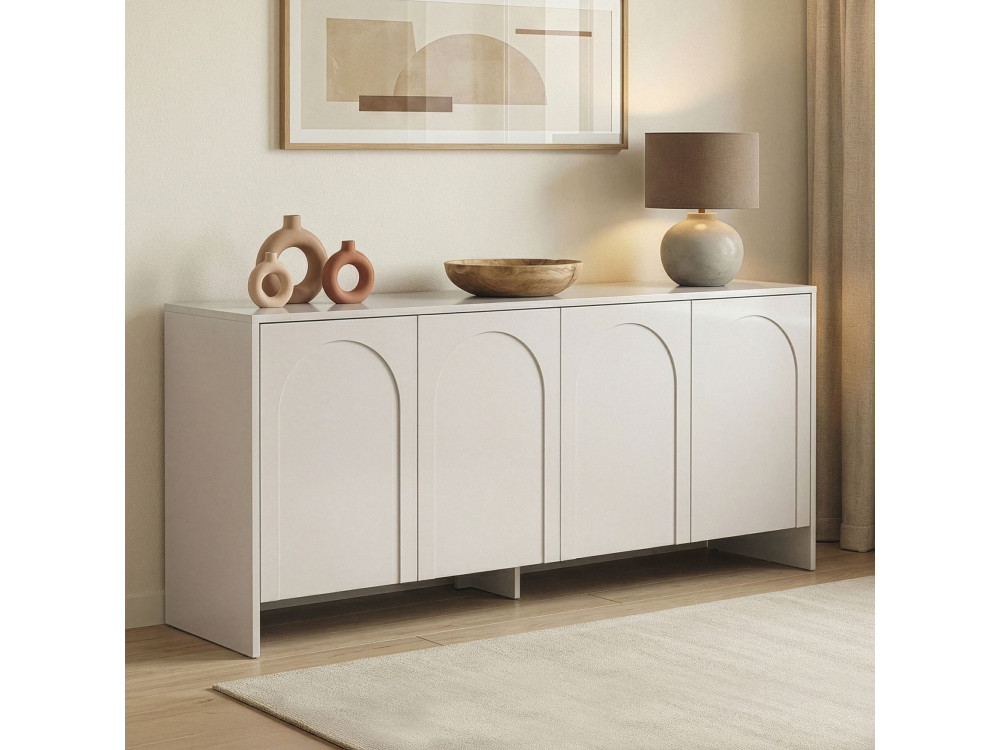 Houten dressoir "Arlen" - 180 x 45 x 80 cm - Crème
