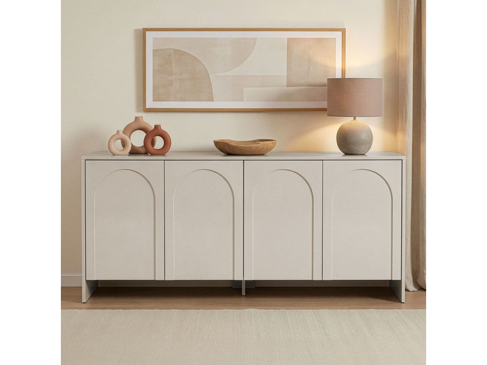 Houten dressoir "Arlen" - 180 x 45 x 80 cm - Crème