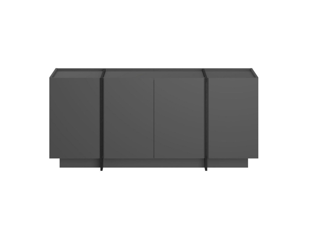 Houten dressoir "Dorma" - 180 x 45 x 80 cm - Antraciet / Zwart