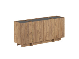 Houten dressoir "Dorma" - 180 x 45 x 80 cm - Atlantic Pine / Antraciet