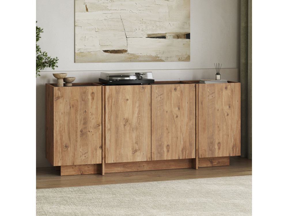 Houten dressoir "Dorma" - 180 x 45 x 80 cm - Atlantic Pine / Antraciet