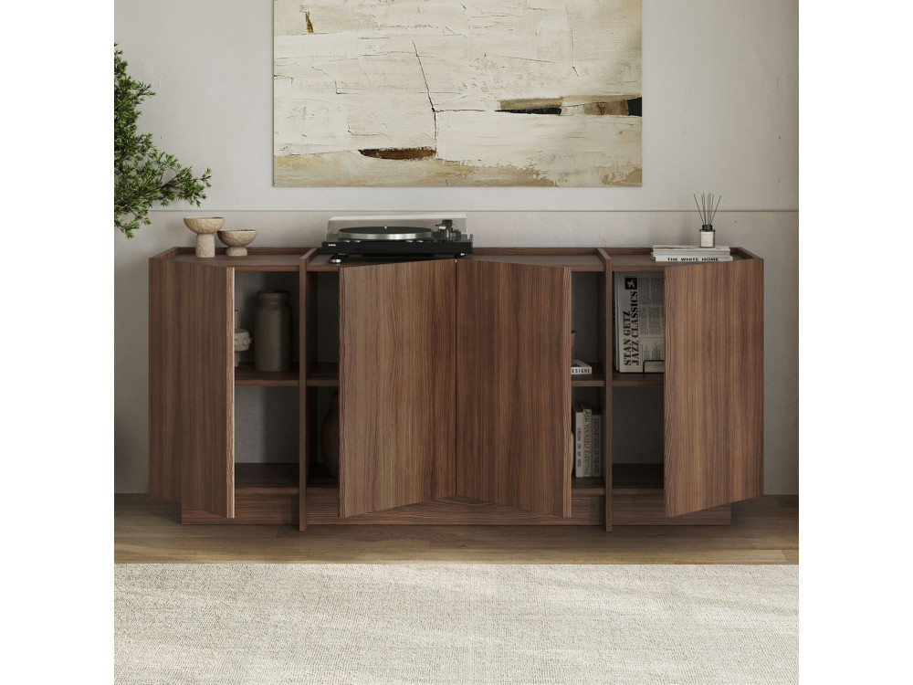 Houten dressoir "Dorma" - 180 x 45 x 80 cm - Notelaar Milano