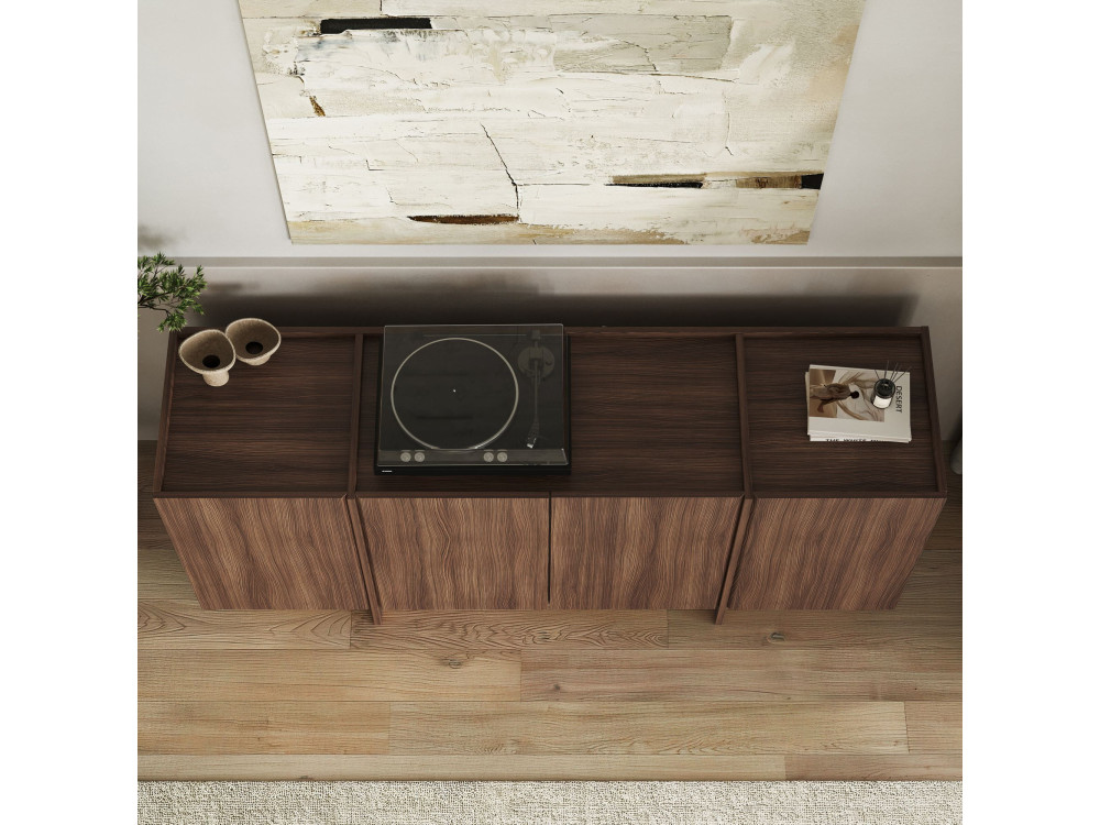 Houten dressoir "Dorma" - 180 x 45 x 80 cm - Notelaar Milano