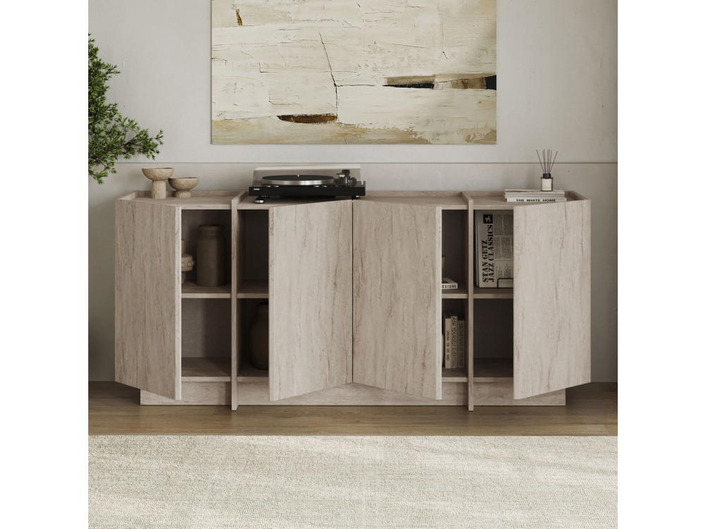 Houten dressoir "Dorma" - 180 x 45 x 80 cm - Travertin