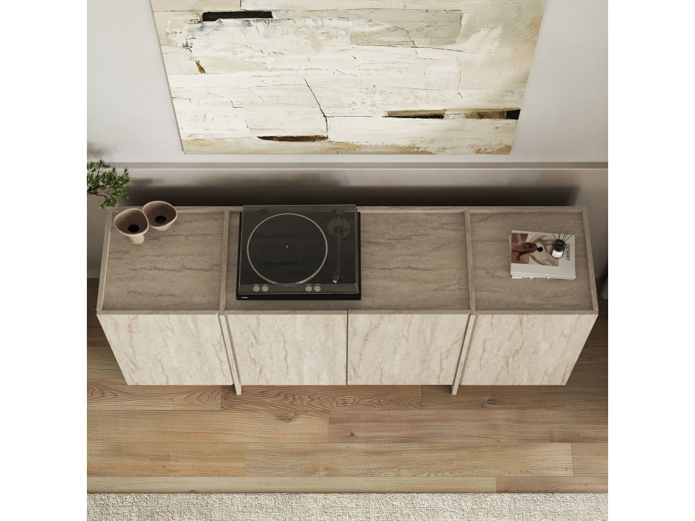 Houten dressoir "Dorma" - 180 x 45 x 80 cm - Travertin
